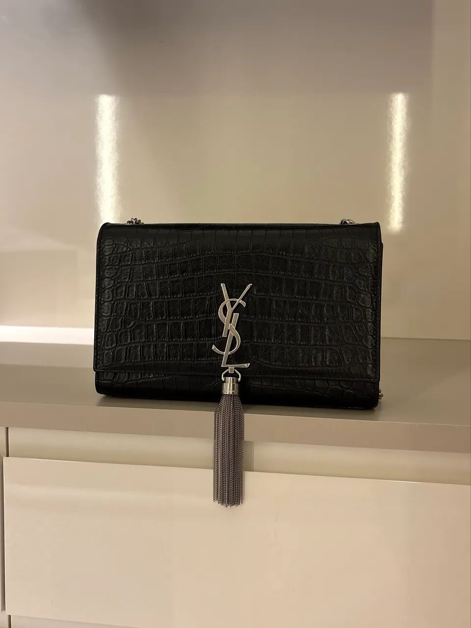 Bolsa saint laurent ORIGINAL kate tassel crocodile medium