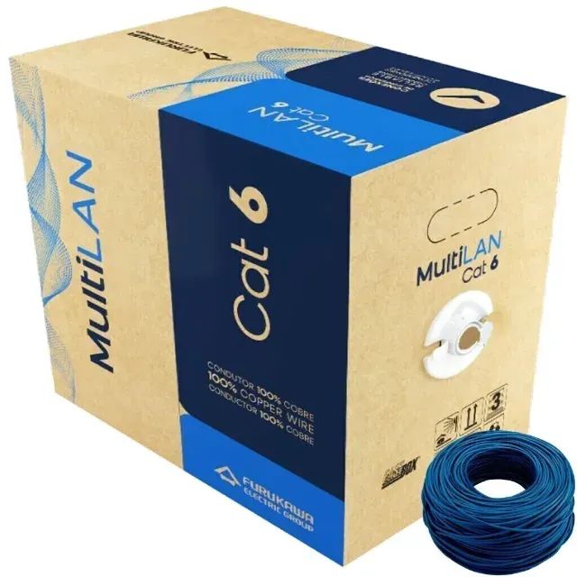 Cabo de rede Multilan Furukawa CAT6 Azul - Foto 2