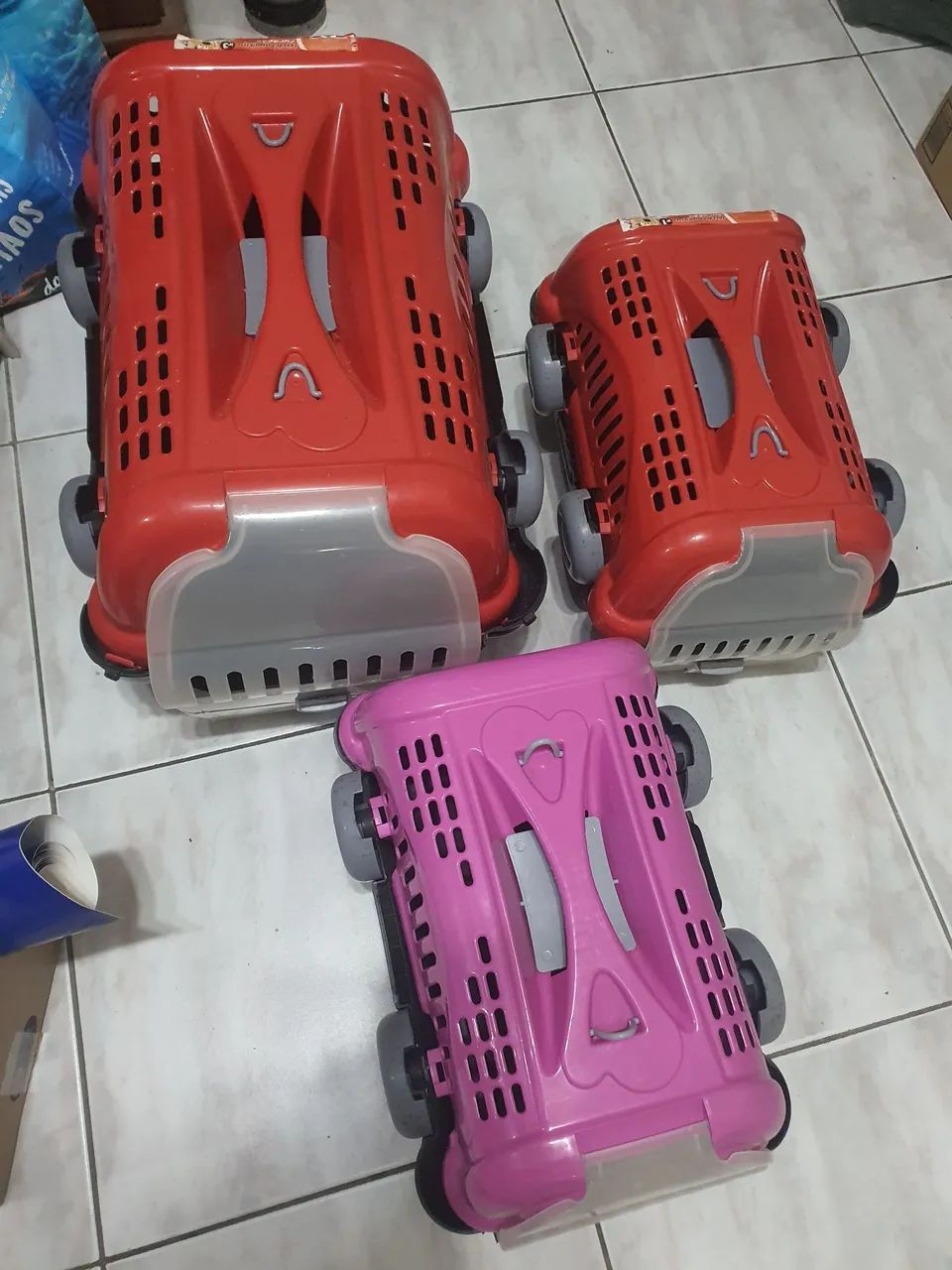 3 caixas para transporte Pet