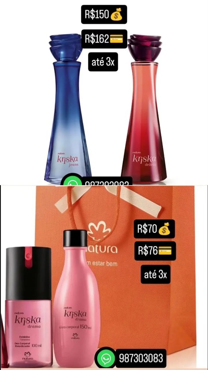Kit Kriska Natura - Perfume + Loção Corporal - Foto 3