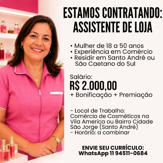 Vaga para Assistente de Loja - Foto 2