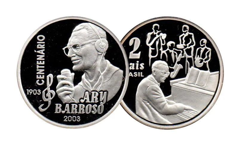 Rara moedor de Prata 100anos Ary Barroso 