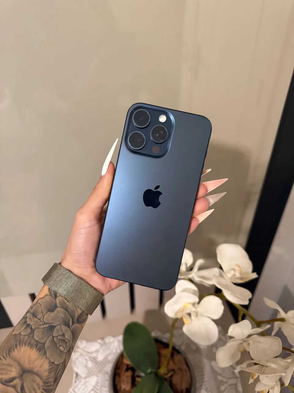 iPhone 15 Pro Max Titânio Azul IMPECÁVEL  - Foto 2