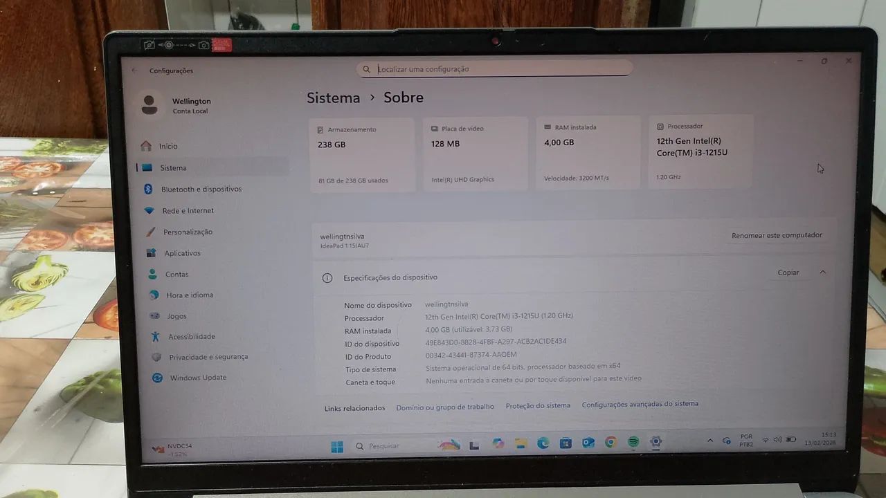 Notebook Lenovo zerado