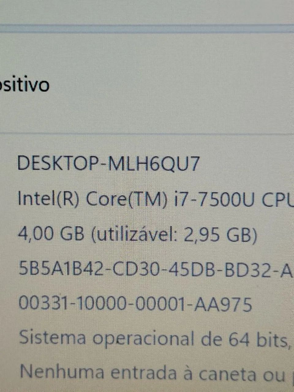 Notebook  core i 7 sétima geração 