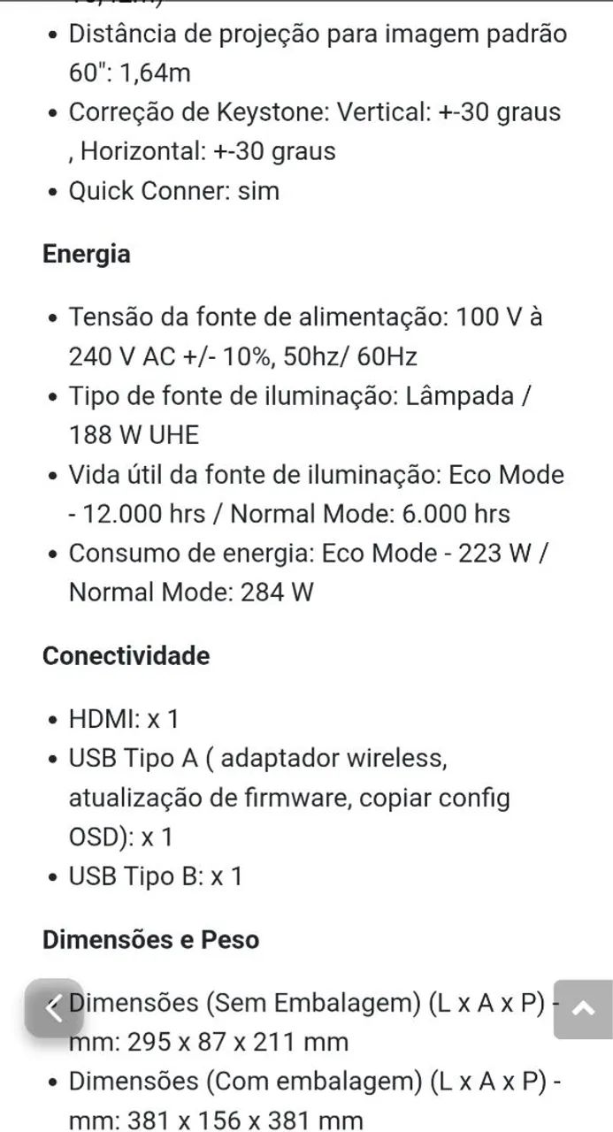 Projetor Epson CO-W01 novo - Foto 6