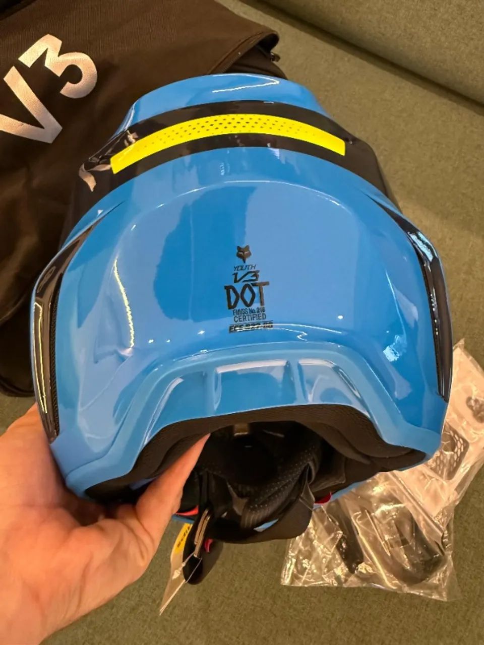 CAPACETE FOX YOUTH V3 (criança/adolecente) Tam YL 52/53 - Peças