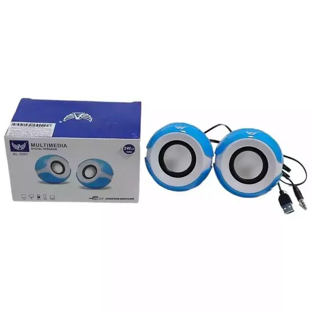 Caixa de Som Portátil USB Altomex AL-3091 Para Notebook PC Azul - Foto 5