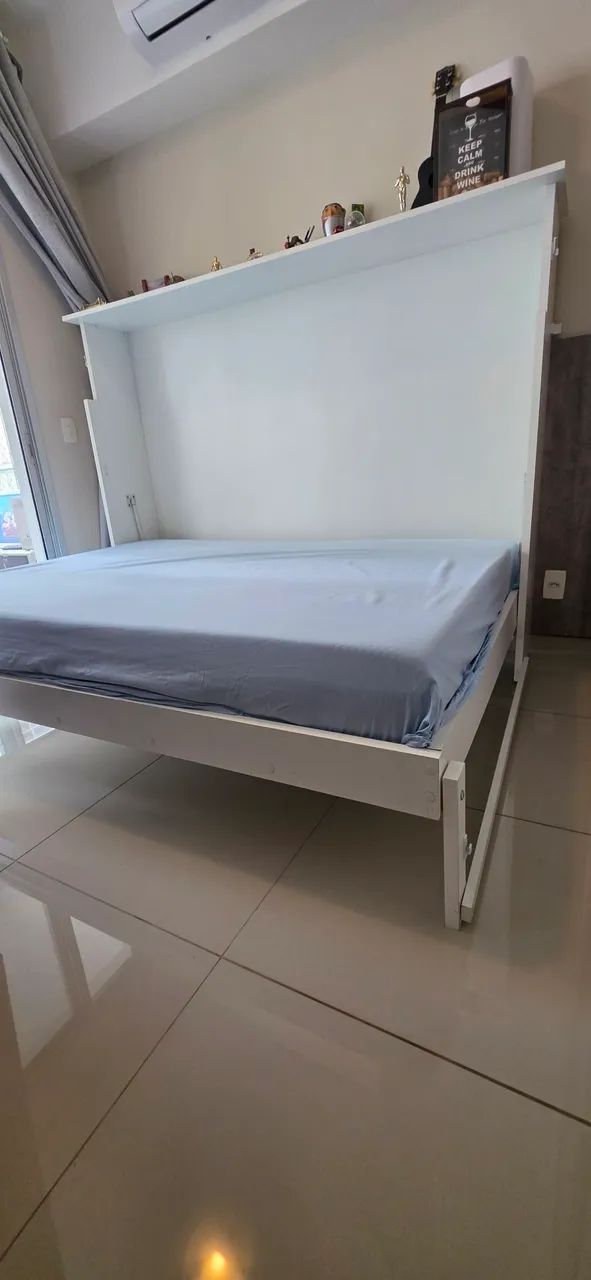 Cama RETRATIL EMMA com mesa perfeita para estudios ou quartos e espaço pequenos - Foto 5