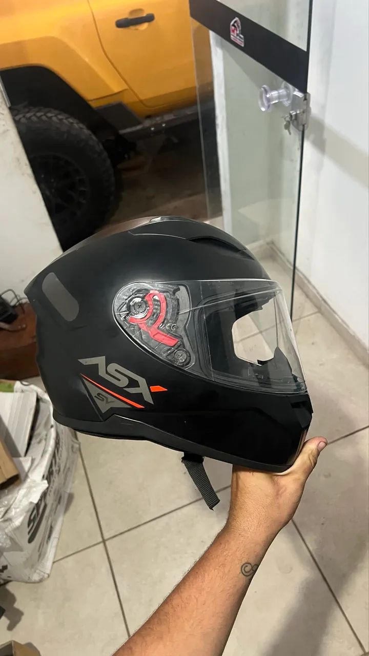 Capacete asx com óculos  - Foto 3