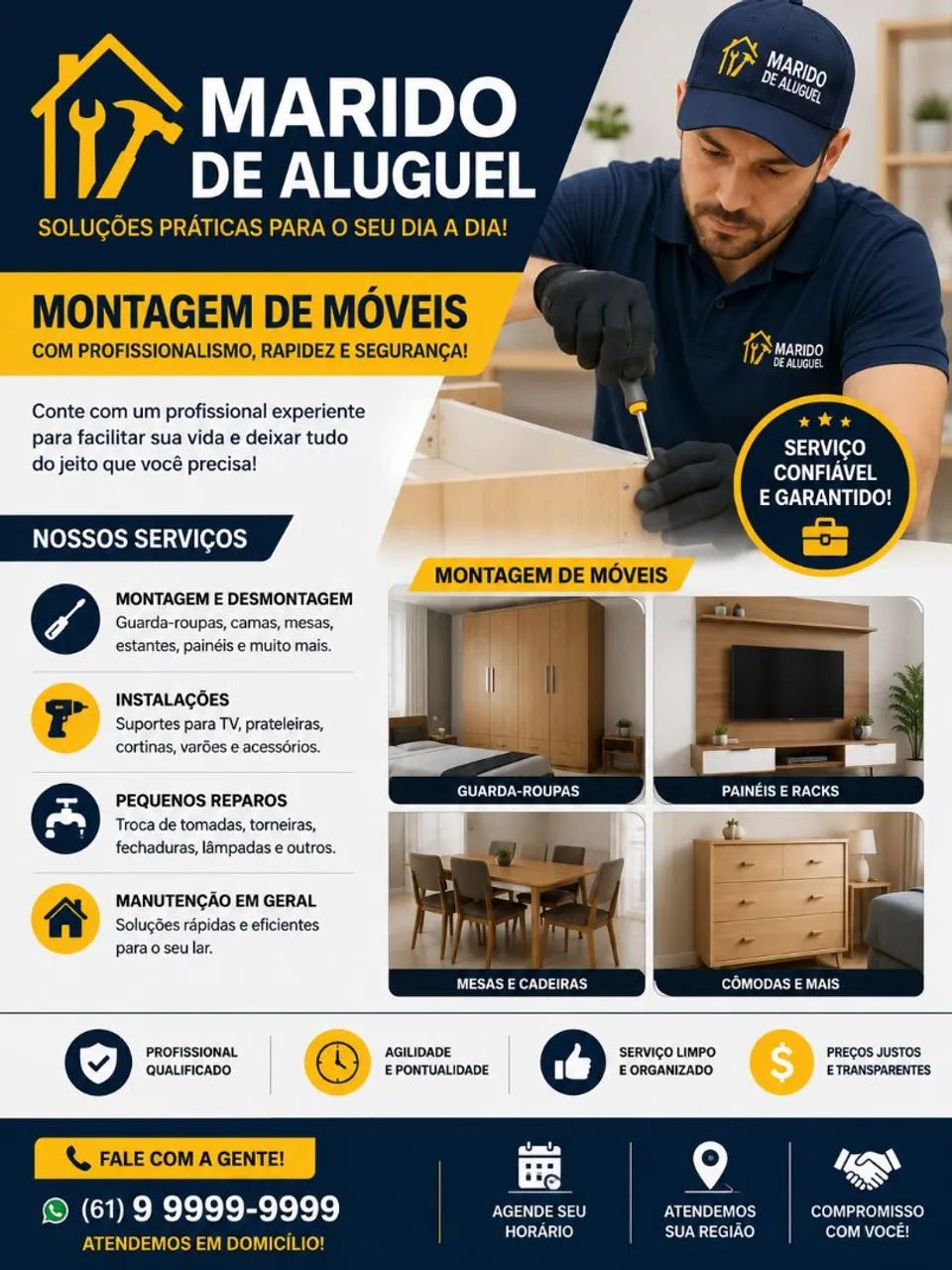 Montagens de móveis e marido de aluguel 