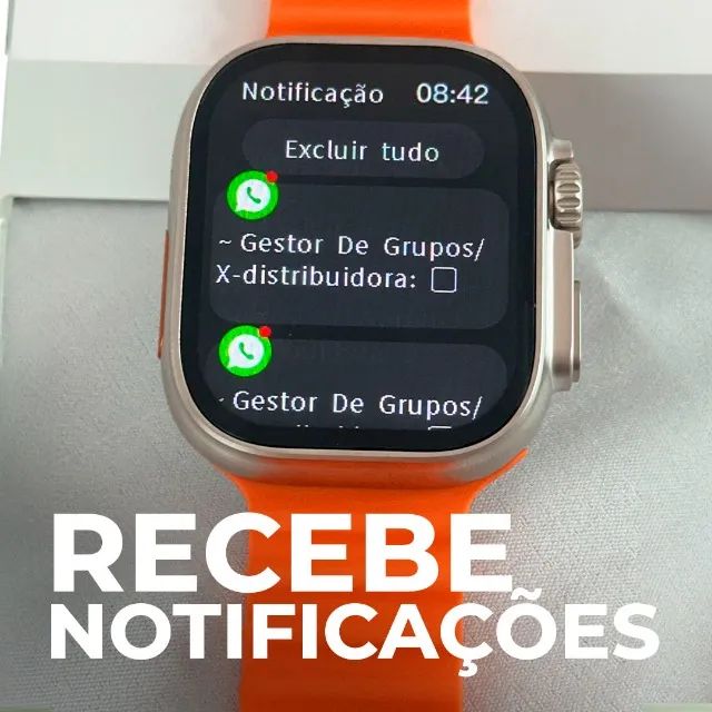 Smartwatch Relógio Inteligente U9s Microwear 49mm Ultra 9 Pulseira Oceano + Pulseira Metal - Foto 6