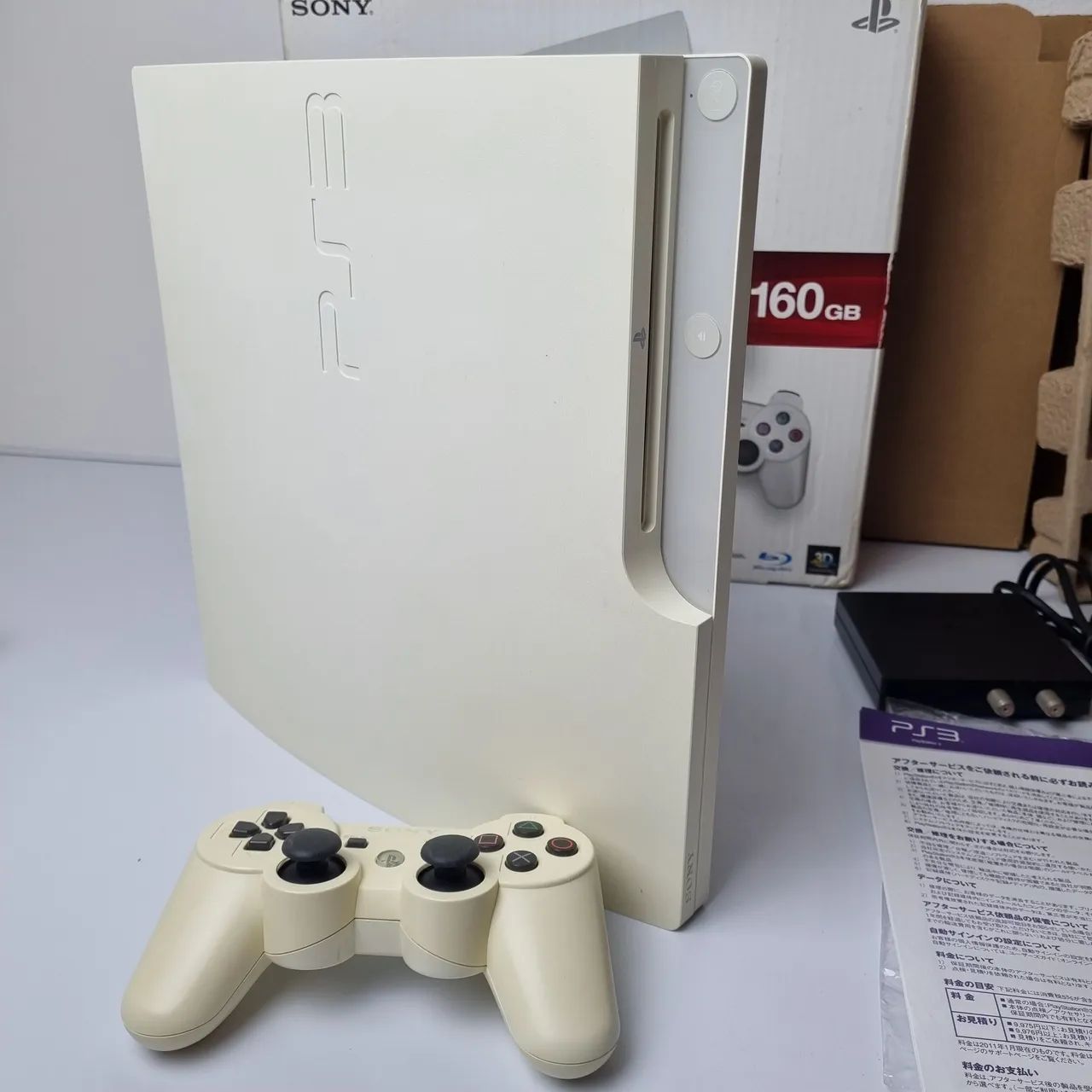 487- CONSOLE PS3 SLIM BRANCO JP- DESBLOQUEADO - Foto 2