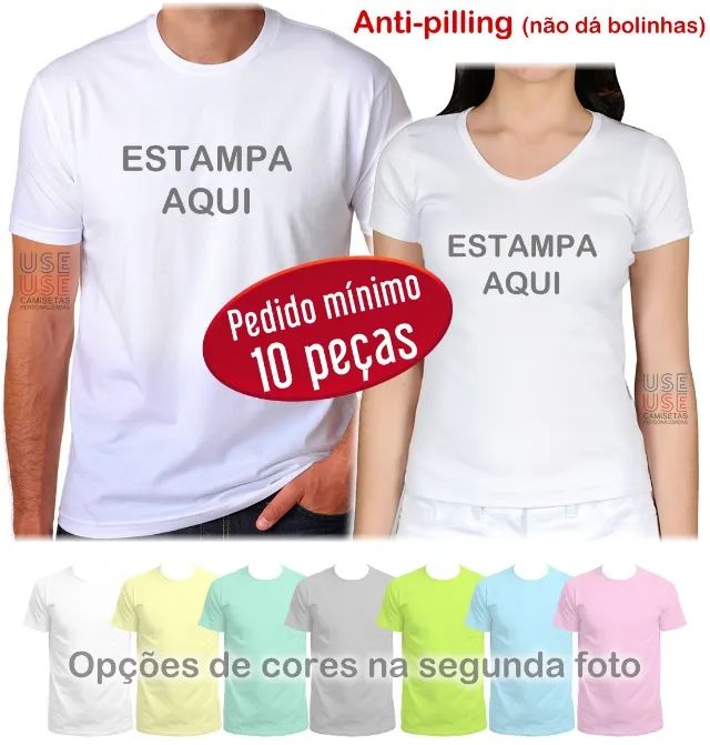 Camisetas com Estampa Personalizada e Anti-pilling (não dá bolinhas)