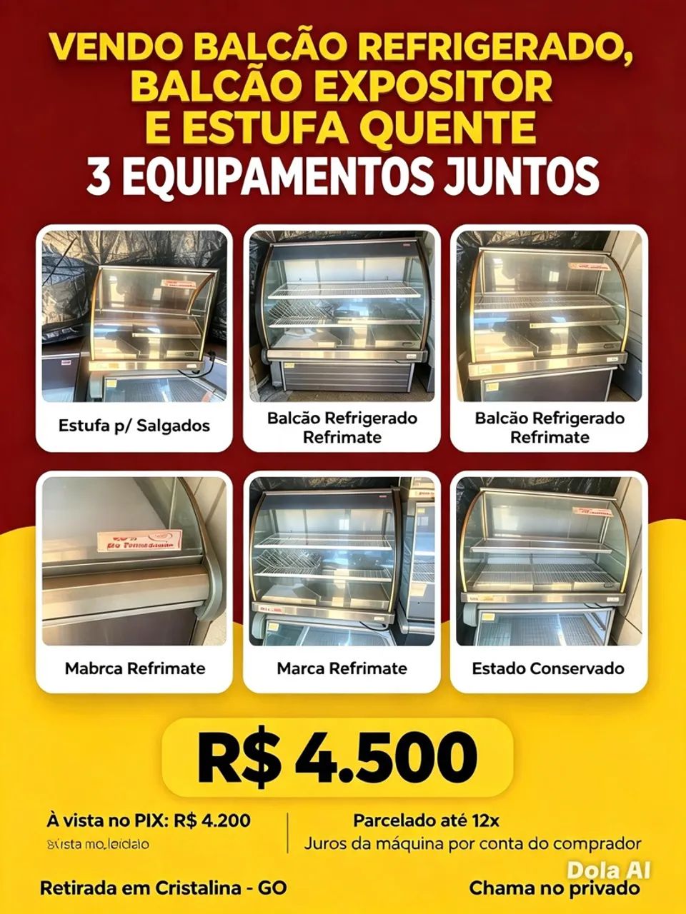 Balcão para lanchonete 