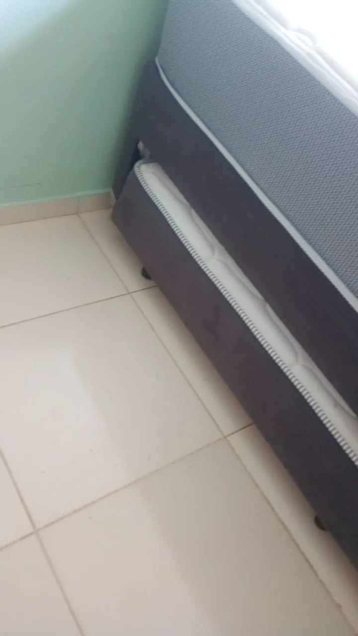 CAMA MOLAS ENSACADAS DUPLA SOLTEIRO TIPO SOLTEIRÃO SEMI NOVA 1,98 X 1,08 COM AUXILIAR - Foto 2