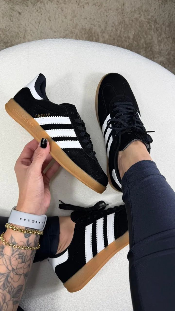 Tênis Adidas Gazelle Camurça Cor: Preto Solado Emborrachado Feminino Disponível 38 ao 43 - Foto 2