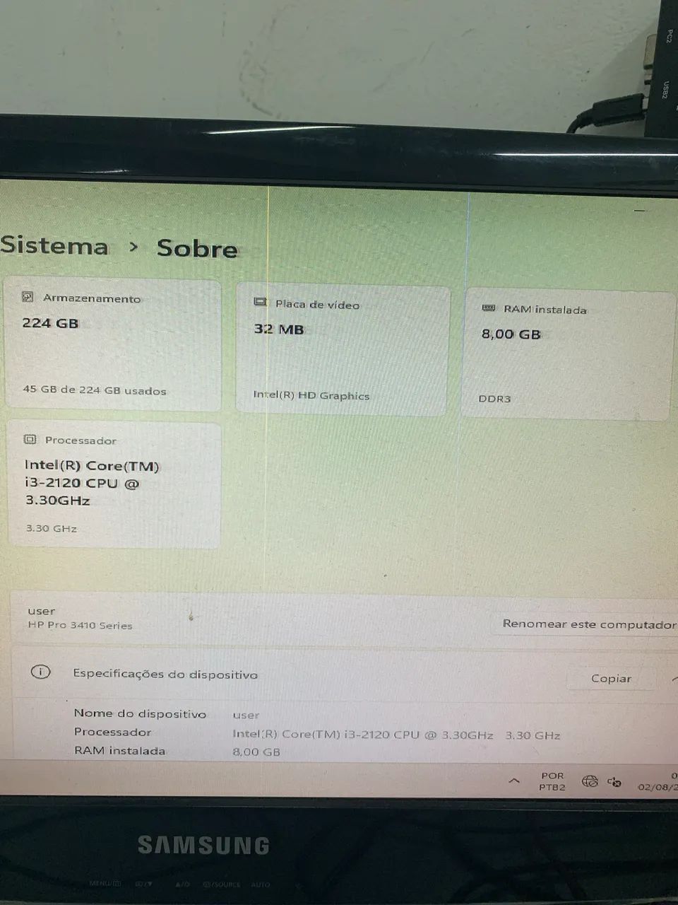 Cpu hp i3 8gb ssd 240 - Foto 2