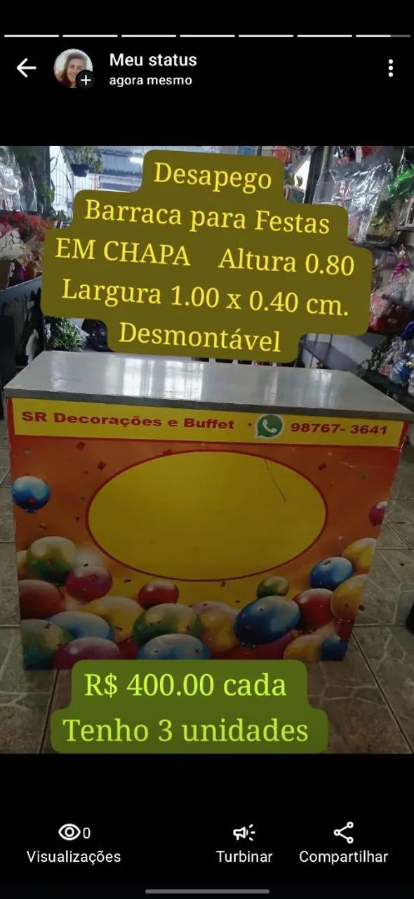 Barraca para Festas em Chapa Usada