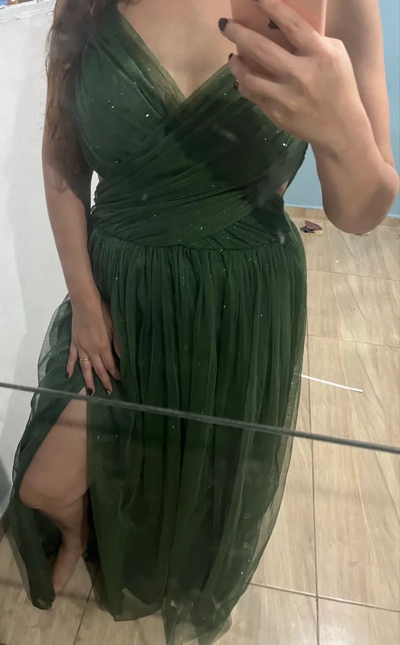 Vestido de madrinha verde M - Foto 4