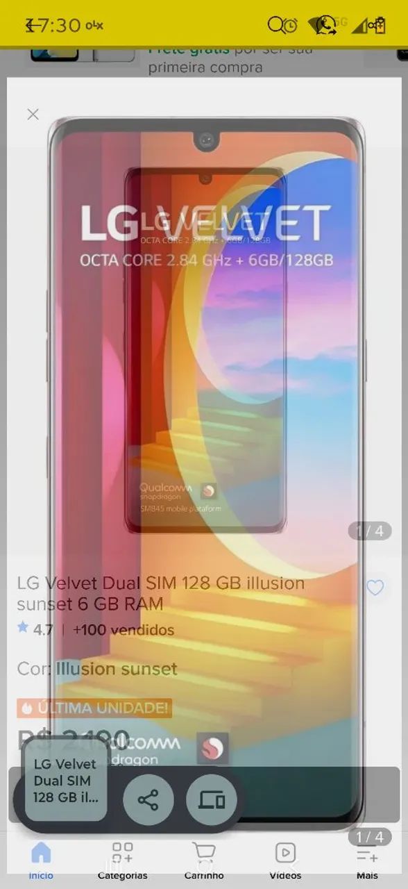 Celular LG VELVET funciona perfeitamente,livre pra qualquer teste - Foto 3