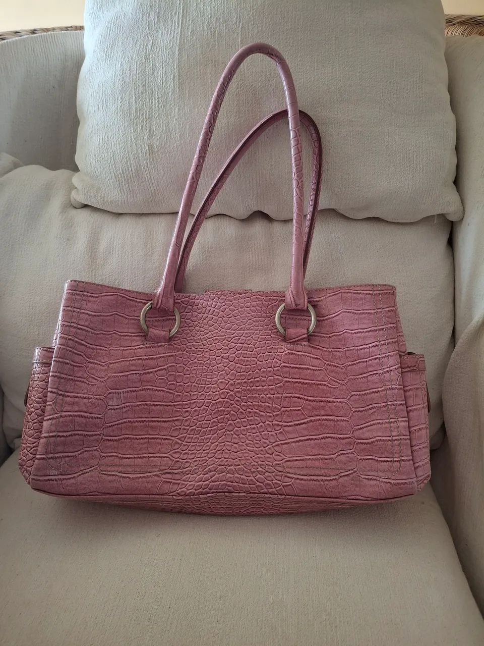 Bolsa de Couro Rosa - Couro Legítimo - Foto 3