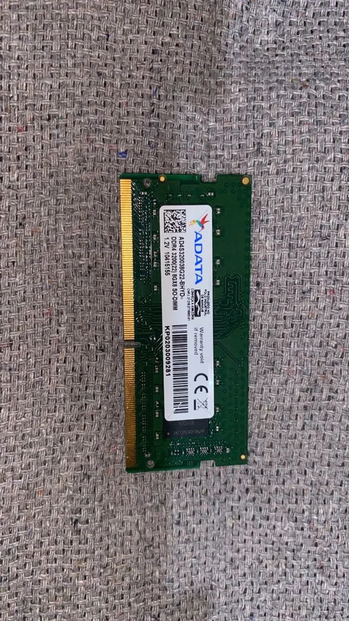 Memória ram 8g notebook