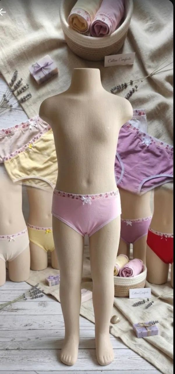 Kit de 6 lindas calcinhas em cotton.