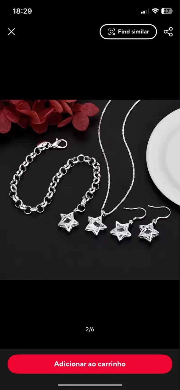 Conjunto em prata 925  - Foto 5