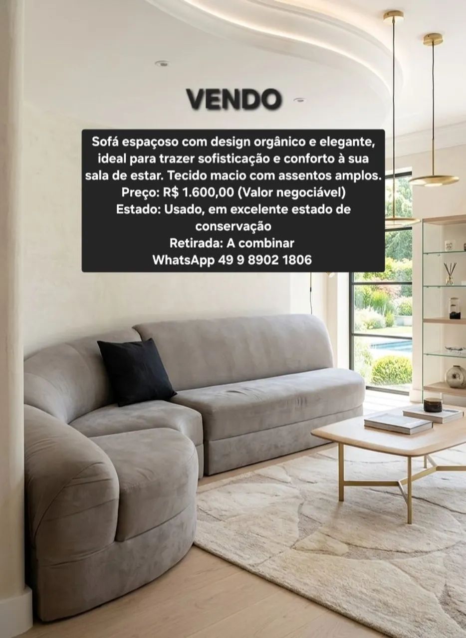 Sofá meia lua - designer 