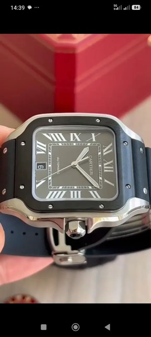 CARTIER SANTOS, PULSEIRA BORRACHA/S.C - Foto 3