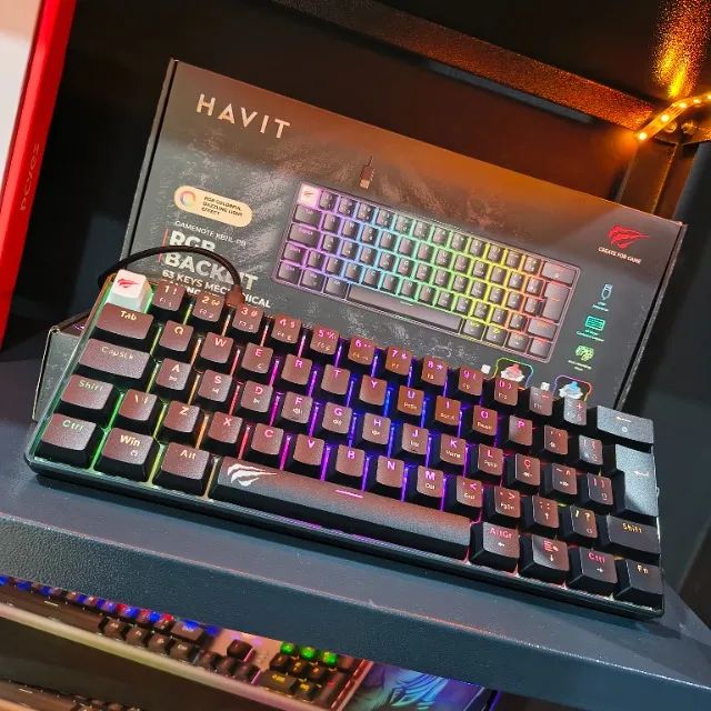Teclado Mecânico Gamer RGB Havit 60% Switch Azul  - Foto 3