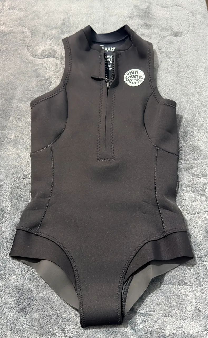 Short John Feminino Rip Curl G-bomb 1mm Regata Ziper Frontal