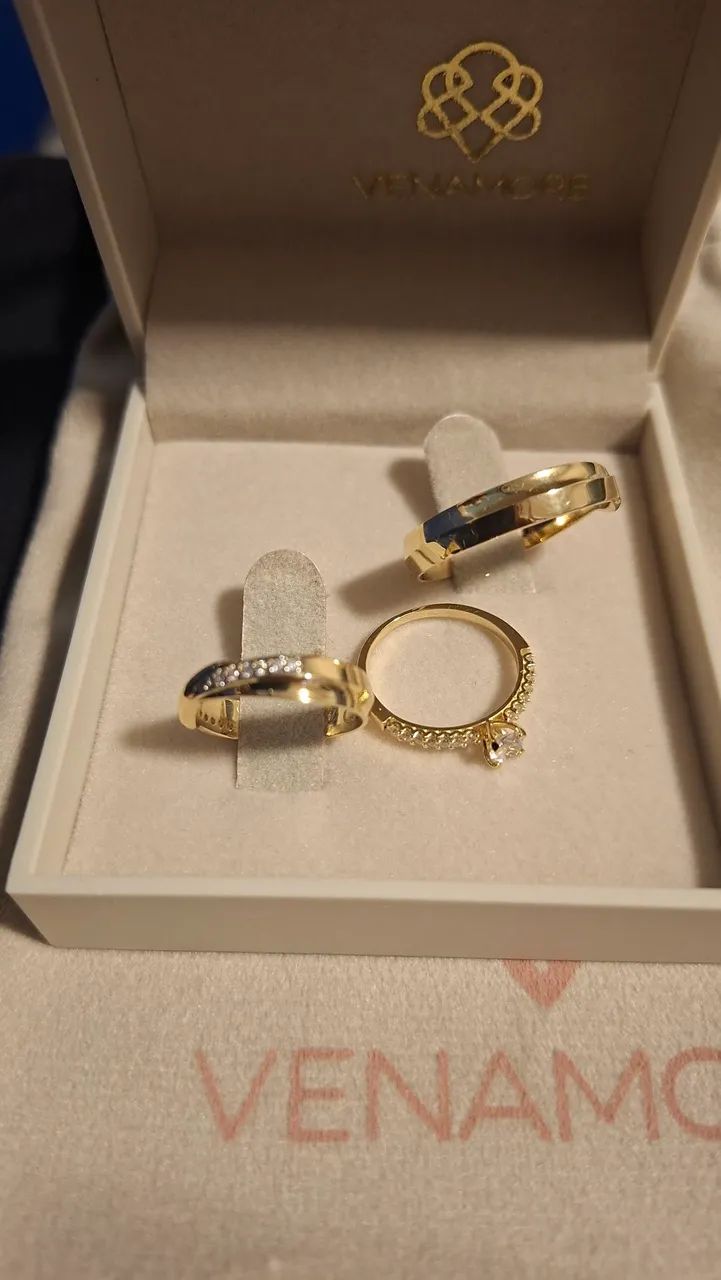 Par de aliança e 1 anel - Foto 2