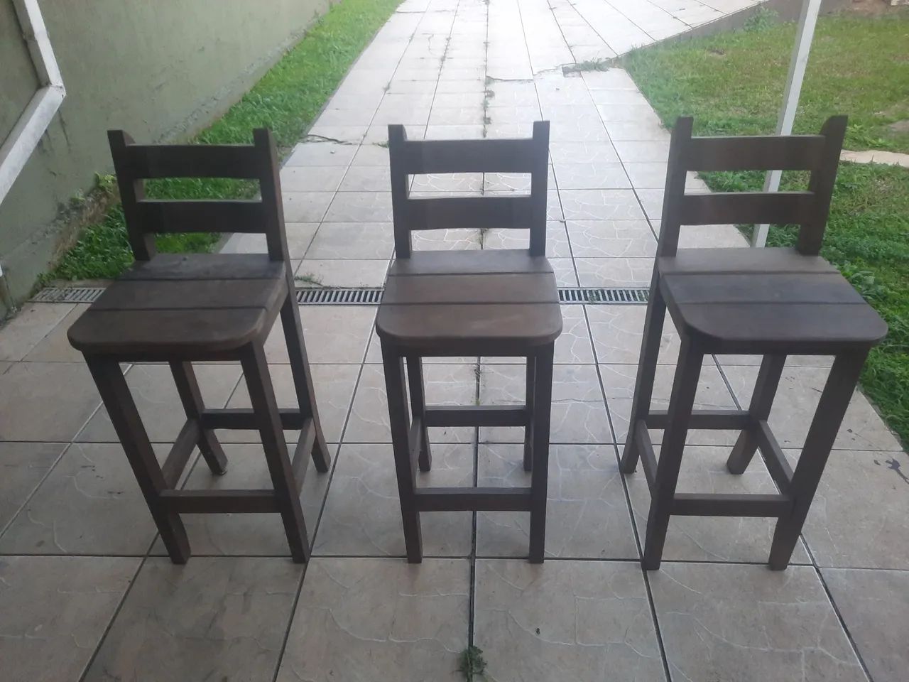 Banquetas Madeira Maciça 