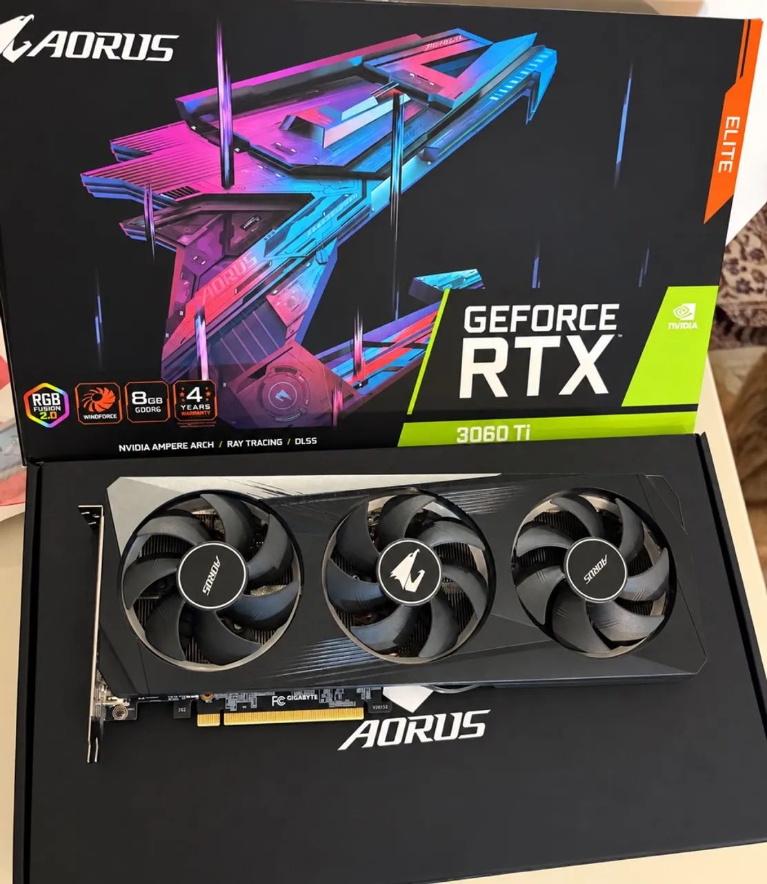 RTX 3060 ti AORUS Elite - Com caixa original