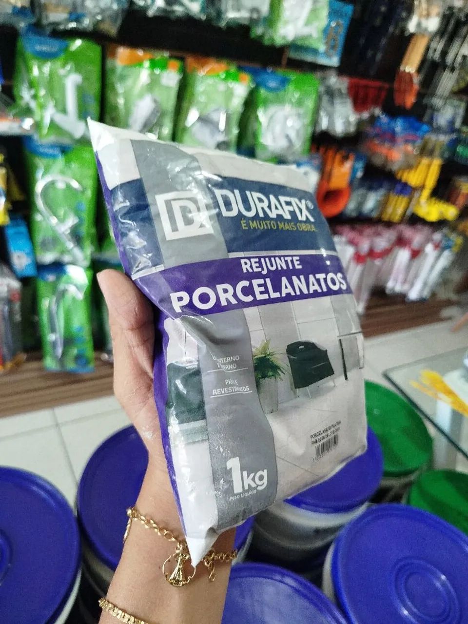 Rejunte platina DURAFIX porcelanatos 1kg - Foto 2