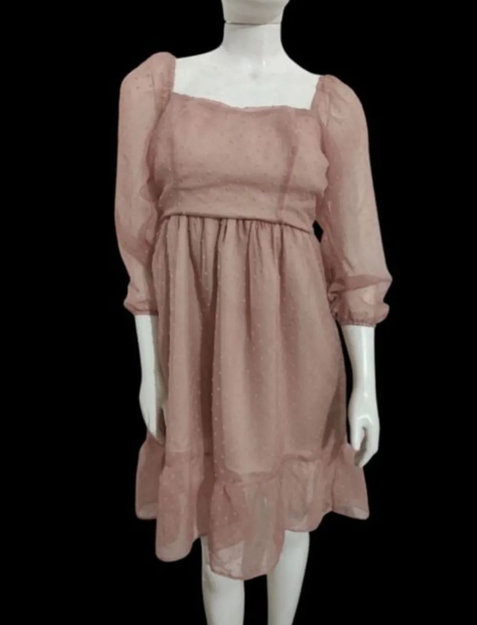 Vestido rosa romântico 