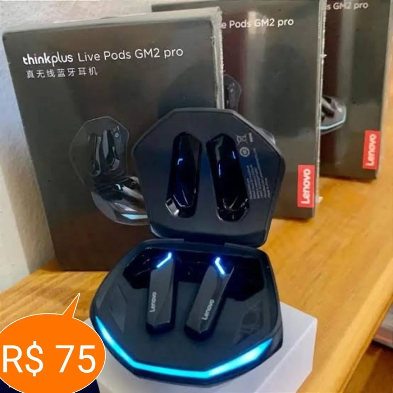 Fone bluetooth Lenovo Gm2 Pro R$ 75 - Foto 2