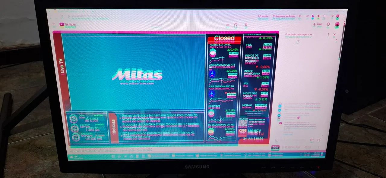 2 monitores Samsung 22"  (com defeito - imagem desfocada)