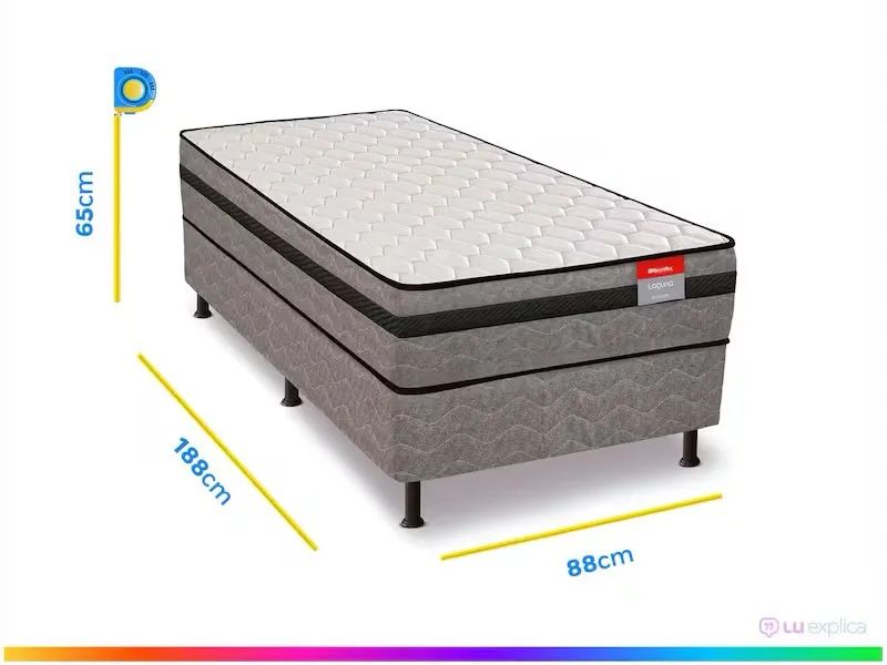 Cama Box Conjugada Solteiro Reconflex de Mola - Foto 4