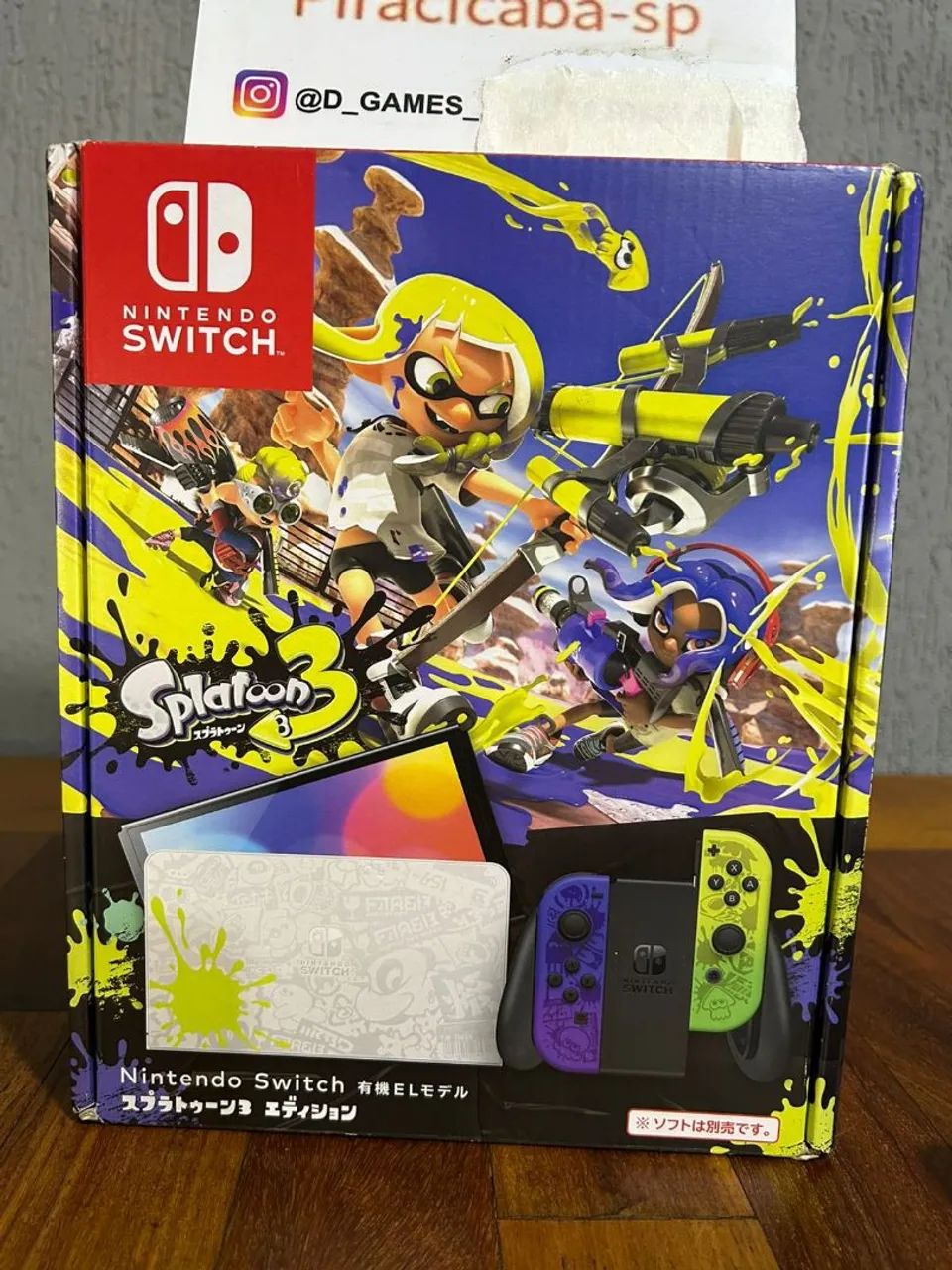 Nintendo Switch OLED Splatoon 3 Semi Novo. - Foto 3