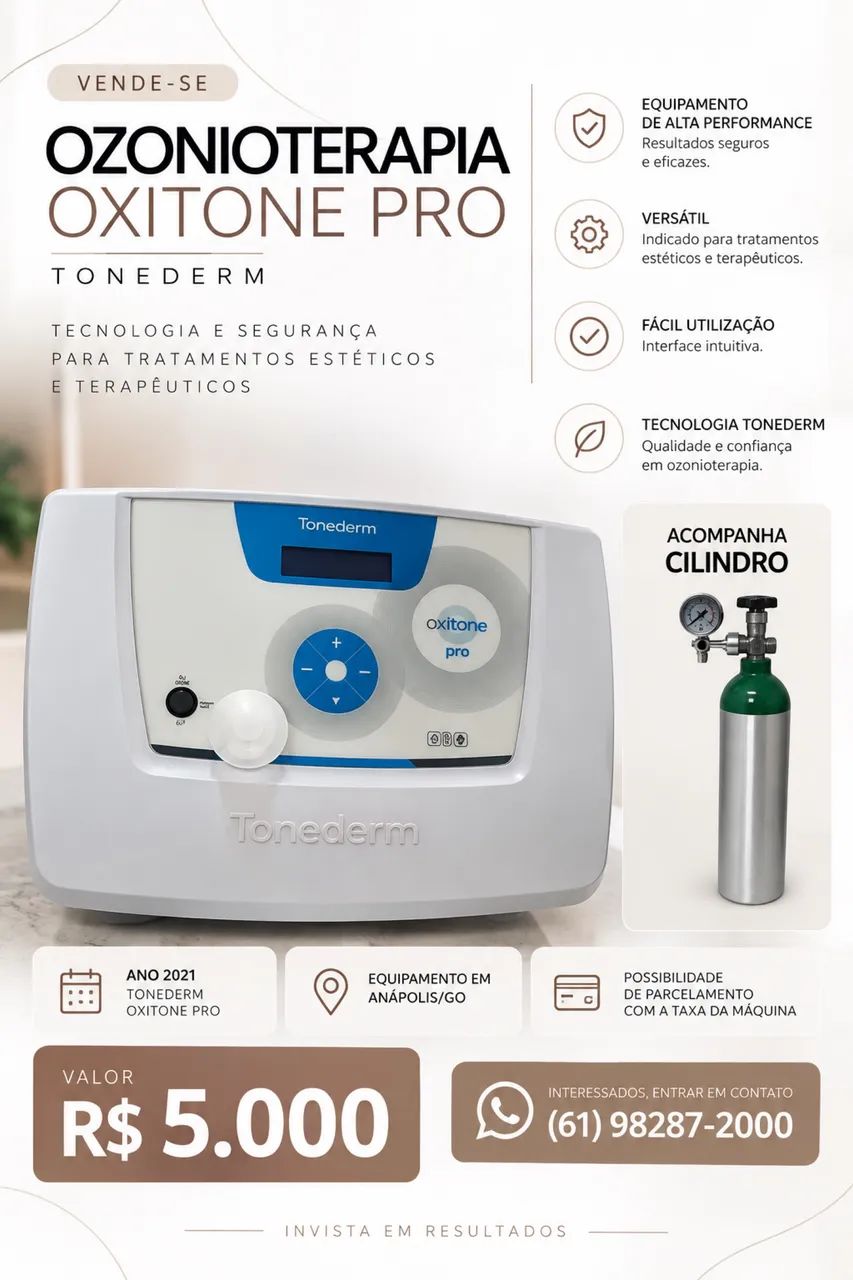 Oxitone Pro Tonederm - Aparelho de Ozonioterapia + Cilindro
