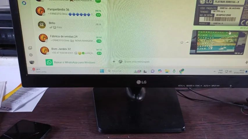 Monitor LG 19'' Modelo Flatron 20M37AA-B Funcionando Perfeitamente - Foto 4