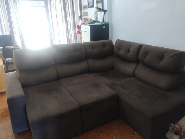 Sofá em L retratil com encosto reclináveis  - Foto 2