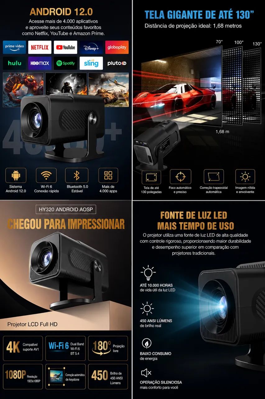 Projetor smart HY320