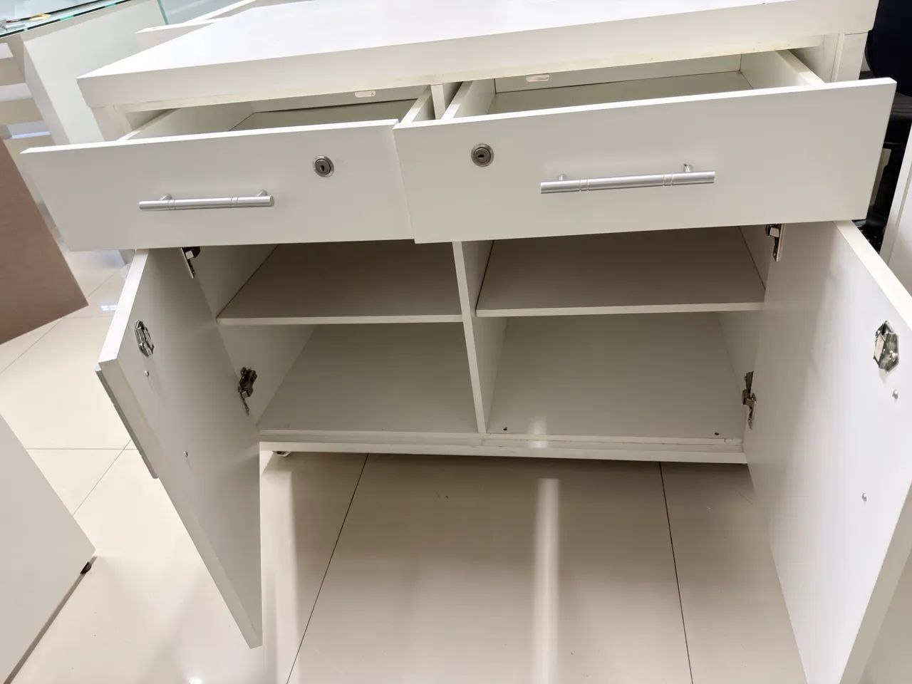 Armário Balcão Multiuso em MDF - Branco | Ótimo Estado - Foto 4