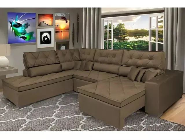 Sofá de Canto Retrátil e Reclinável com Molas Cama inBox Platinum  - Foto 2