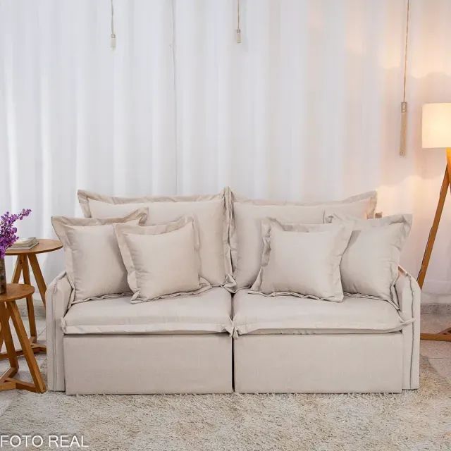 Sofá Cama Retrátil Lima 2,00 m Linho Sem Caixa  Produto Novo!  Pronta Entrega! - Foto 2