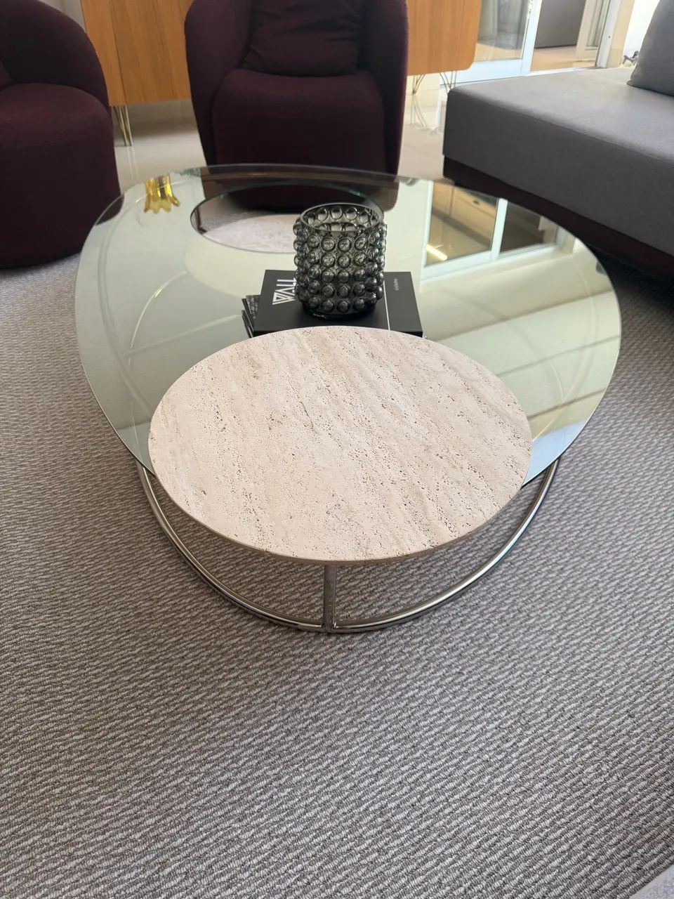 Mesa de Centro em Mármore/Vidro - Via Condoti - MUITO NOVA - Foto 2